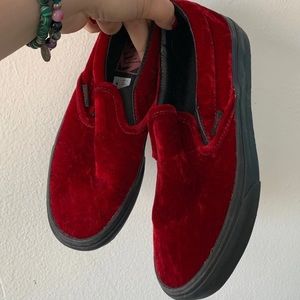 Red Velvet Vans NOT WORN